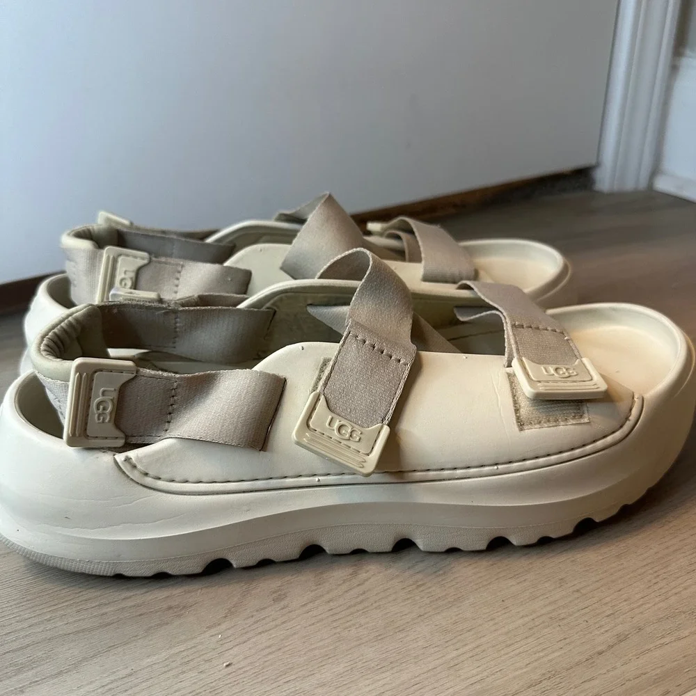 UGG Stratus Platform Strappy Water Sandals 1153078 Beige Men's Size 12